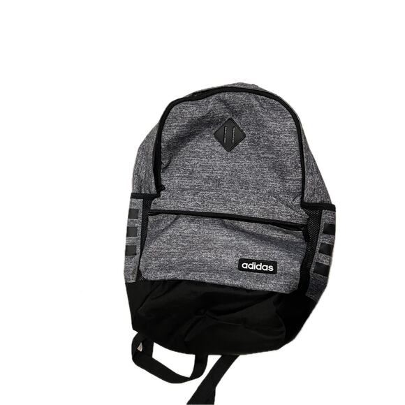 Adidas Classic Three Stripes Gray Black Backpack - Picture 1 of 4